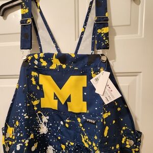 Men's 2XL University of Michigan Wolverines Paint Splatter Bib Overalls